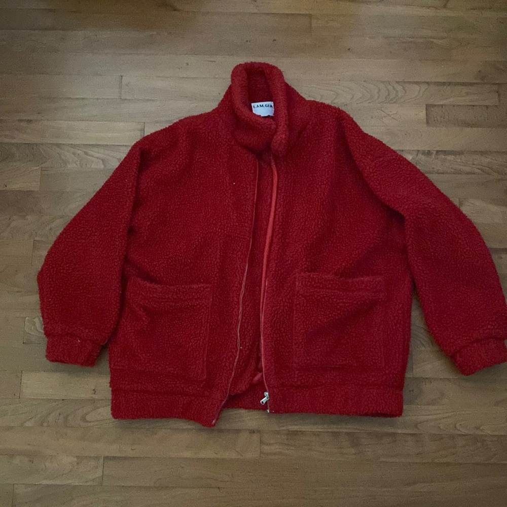 I.AM.GIA red teddy coat